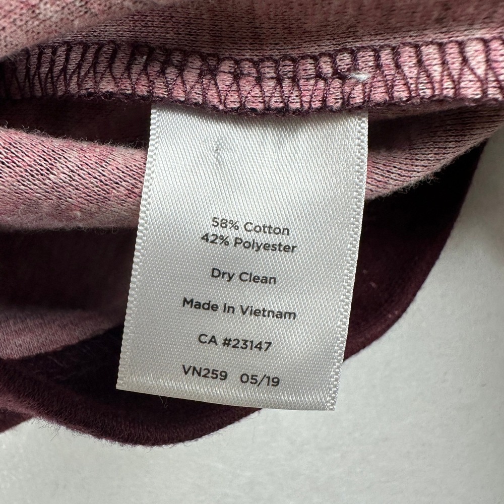 Talbots Womens Burgundy Heathered Knit Mock Neck Button Shoulder Sheath Dress S - Picture 6 of 11